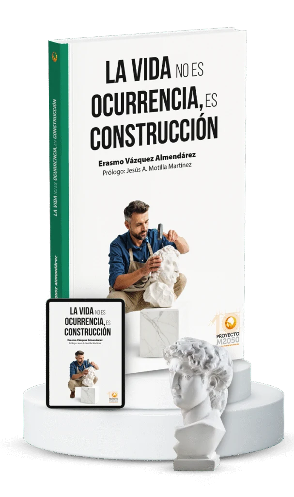 Portada de La vida no es ocurrencia, es construcción, de Erasmo Vázquez Almendárez